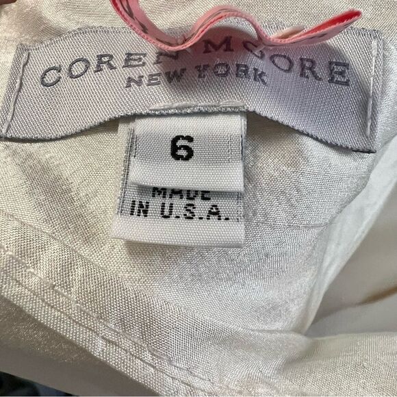 Silk Strapless DRESS COREN MOORE NEW YORK Ivory Shantung Cocktail Bridal 6 S - Picture 7 of 8